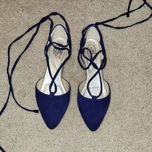 Blue flats with straps